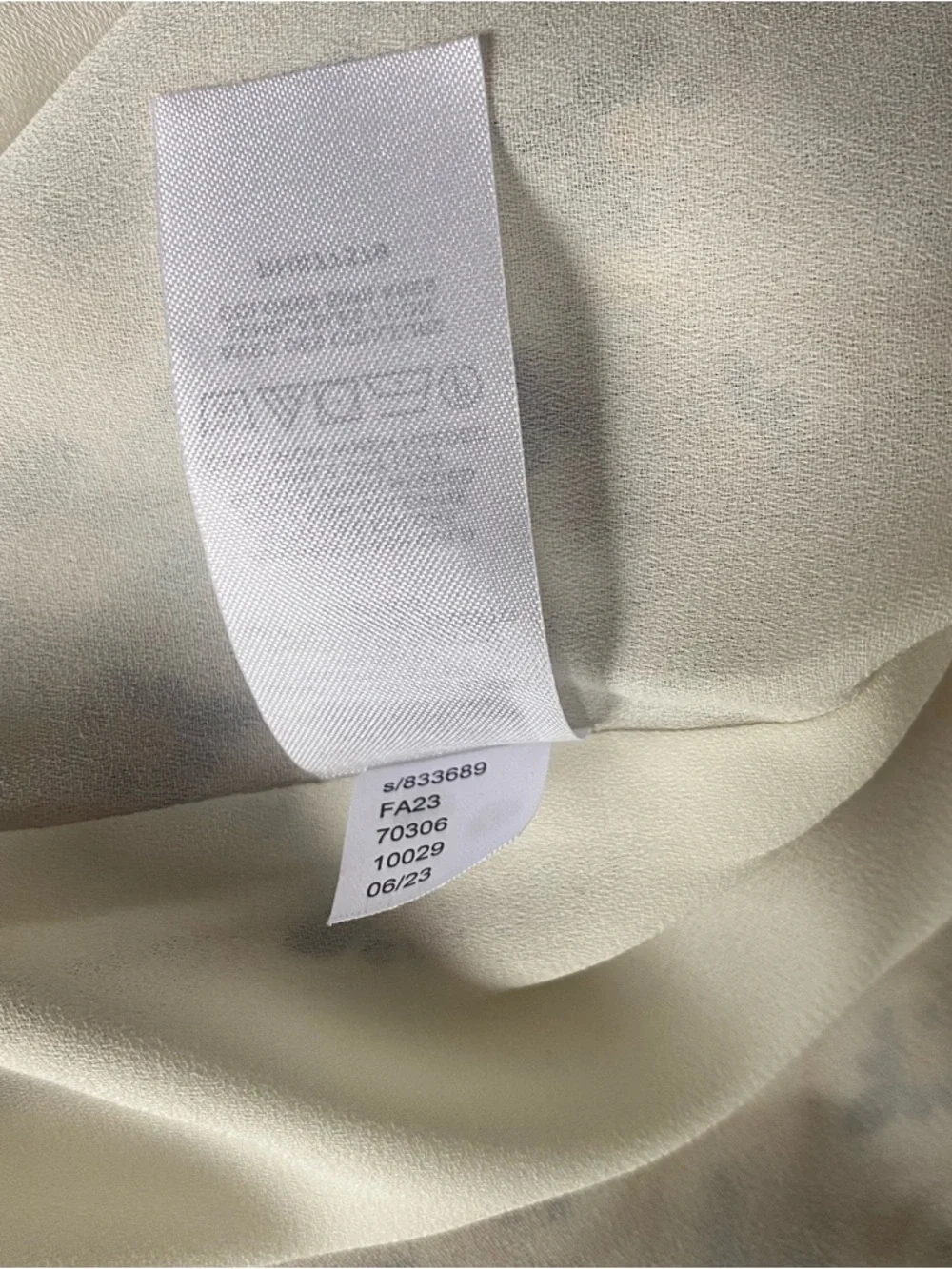 Ann Taylor Cream Tan Gold Patterned Button-Down Blouse